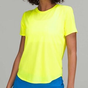 High-Neck Running and Training T-Shirt - Electric lemon